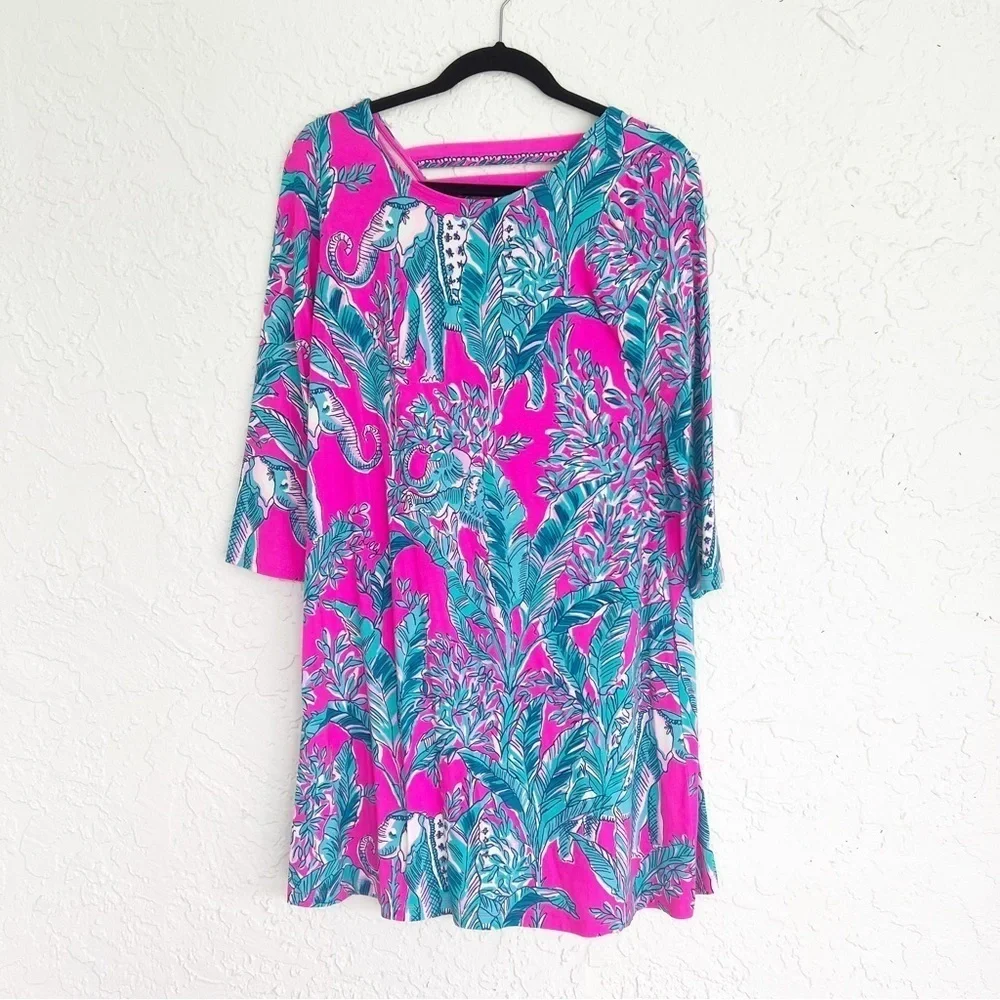 Lilly Pulitzer Ophelia Swing Dress Mandevilla Pink Talk Story to Me Small - Picture 8 of 9